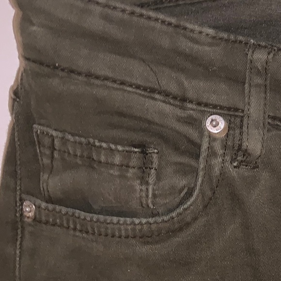 Zara Army Green Skinny Jeans With Zipper Detail - Picture 6 of 10